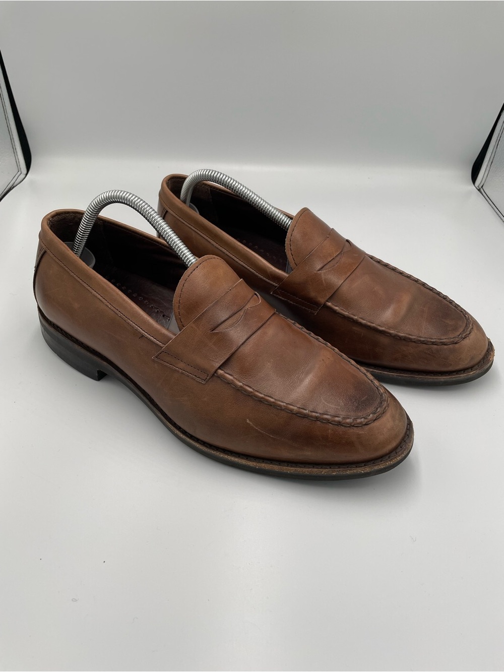Allen Edmonds Nomad Penny Loafer Coffee Brown Leather Mens Dress Shoes 10 EEE